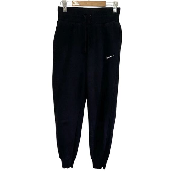 Nike Joggers Women's Small Sweatpants Black Embroidered Logo Activewear - Picture 1 of 14